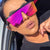 Damen Sportliche Sonnenbrille im trendigen Shield-Design Karnz