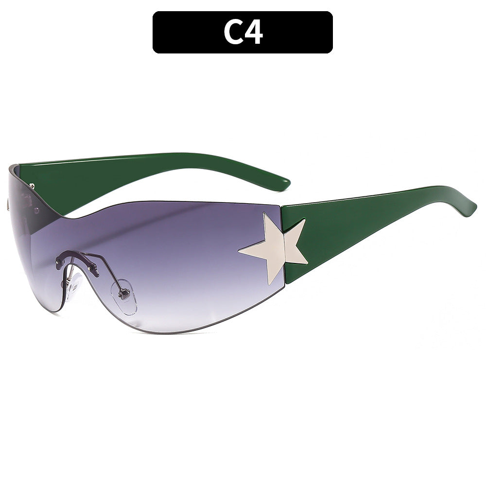 Stylische oversized Sonnenbrille mit Sternakzenten