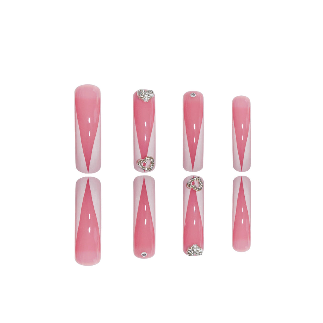 Elegantes Skulptiertes Press-On Nagelset Karnz