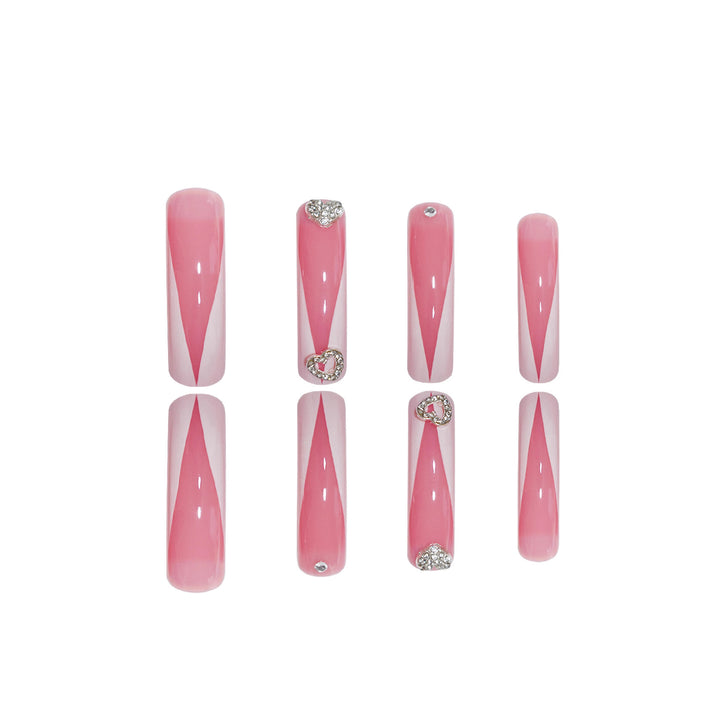 Elegantes Skulptiertes Press-On Nagelset Karnz