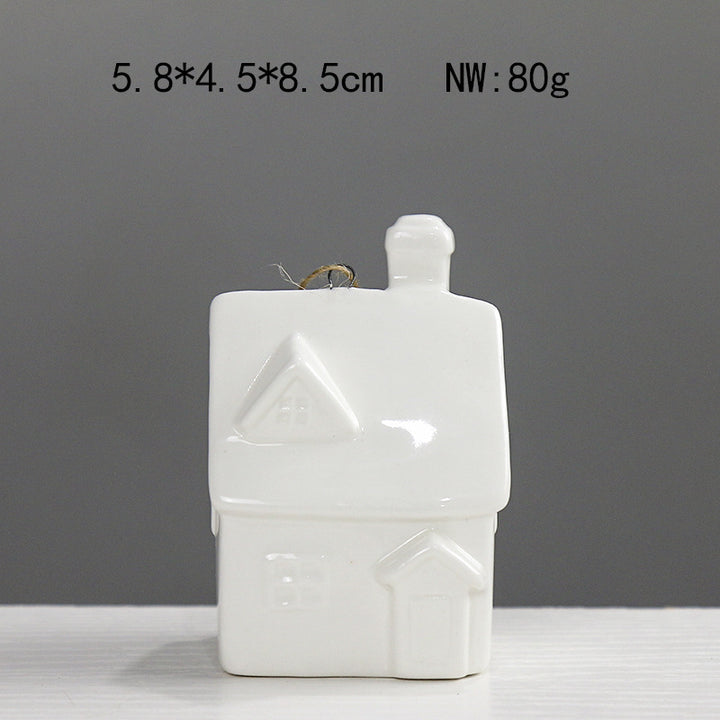Dekorative Keramikhäuschen Figur Karnz