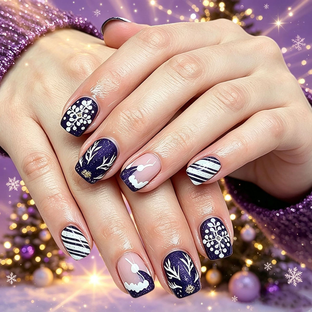 Künstlerische winterliche Acryl-Nagelkunstverzierungen Karnz