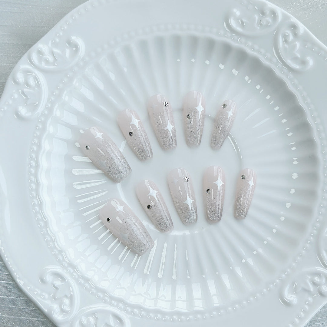 Glitzer Ombre Druck-Nagelkunstset