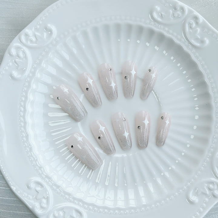 Glitzer Ombre Druck-Nagelkunstset