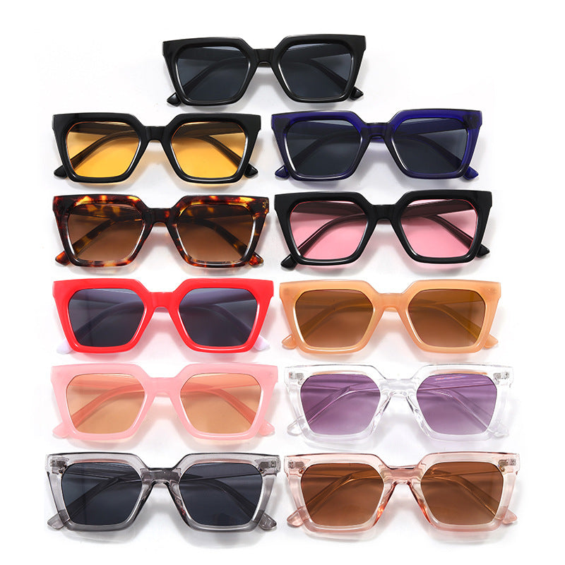 Damen moderne Designer-Sonnenbrille mit transparentem Rahmen Karnz