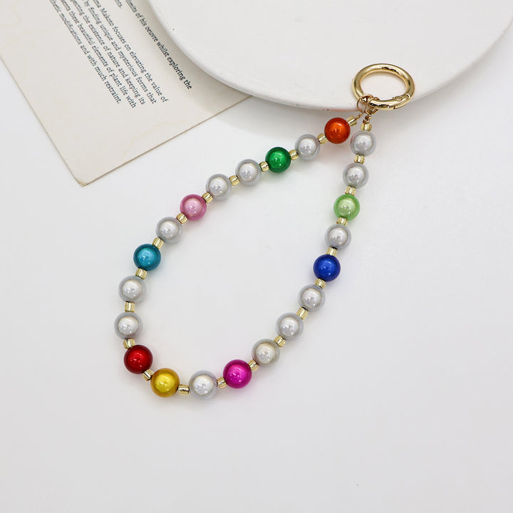 Perlen-Brillen-Kette mit stylischem Karomuster Karnz