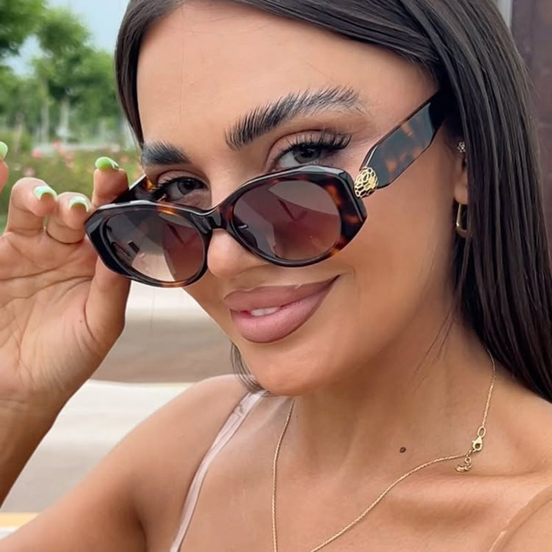 Damen extravagante Sonnenbrille im einzigartigen Schildkrötenmuster Karnz