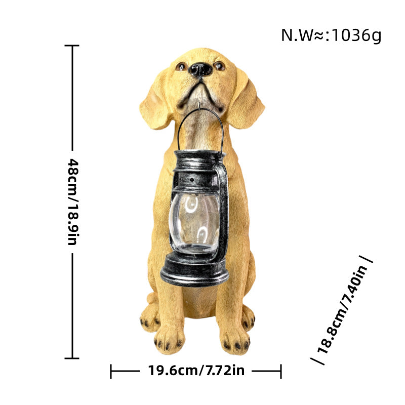 Bunte Dekofigur eines Hundes im modernen Design Karnz