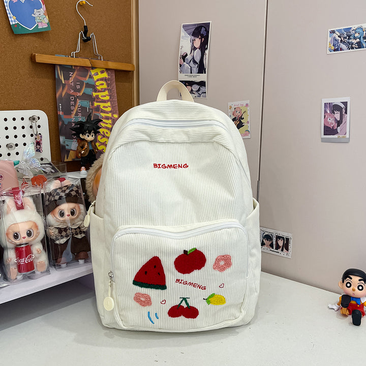 Stylische Bestickte Obstmuster Rucksack Karnz