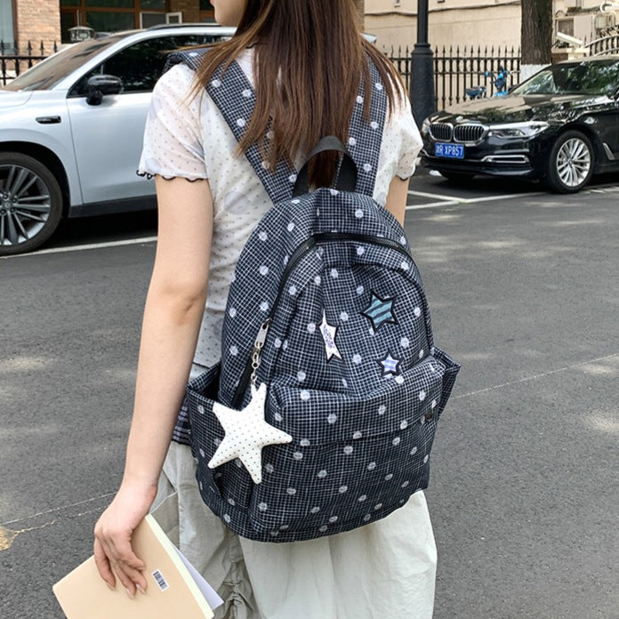 Stylischer praktischer Rucksack mit Karomuster Karnz