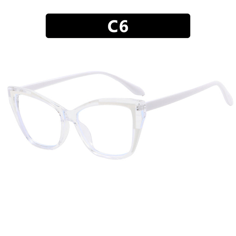 Damen Modische Cat-Eye Brille mit transparentem Rahmen Karnz
