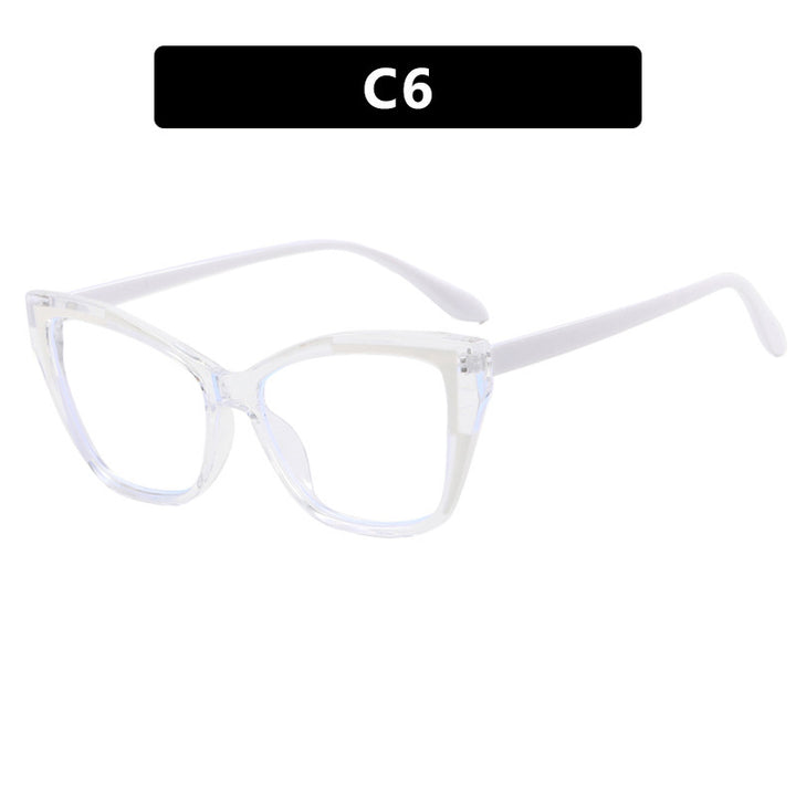 Damen Modische Cat-Eye Brille mit transparentem Rahmen Karnz