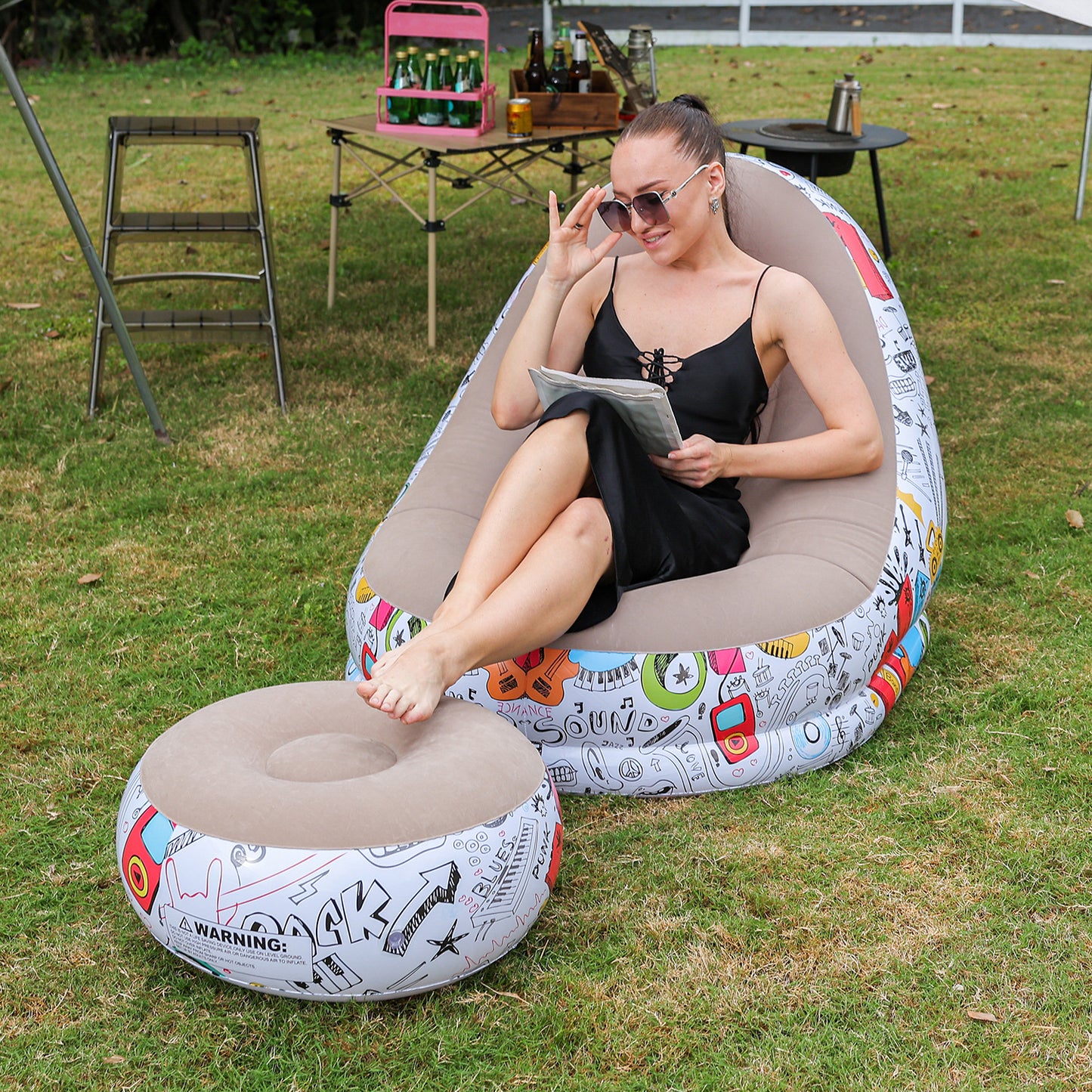 Damen Aufblasbares Komfort-Sofa mit ergonomischer Rückenlehne Karnz