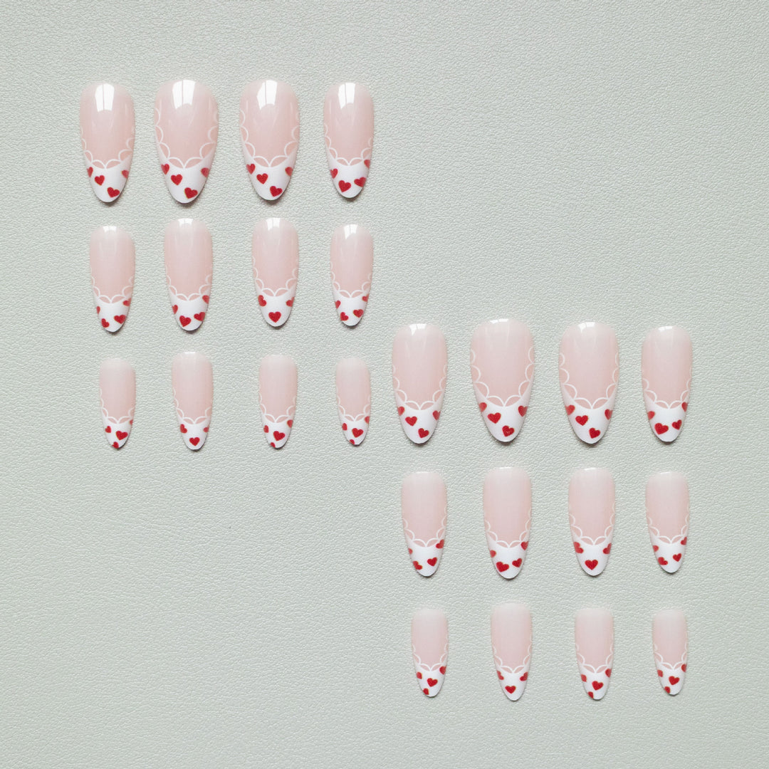 Herz-akzentiertes Acryl-Nail-Art-Set