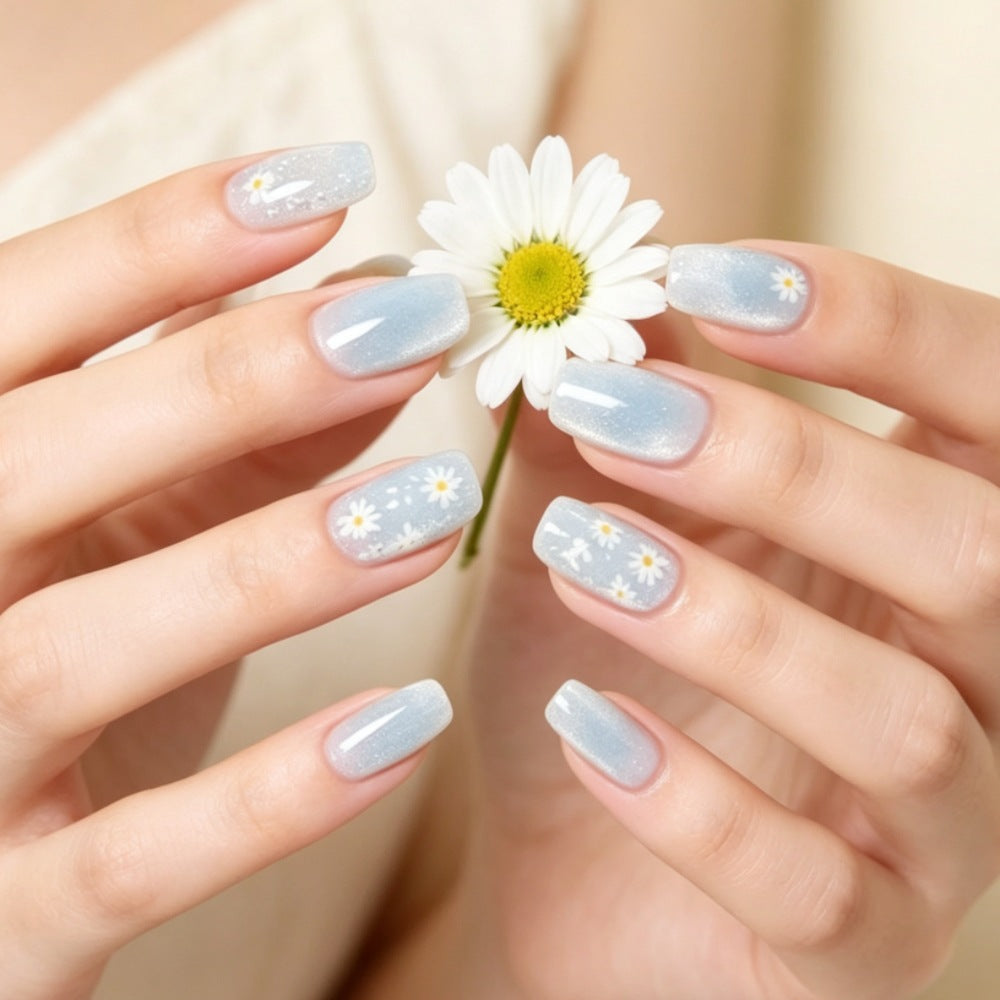Künstlerisches Floral Print Press-On Nail Set Karnz