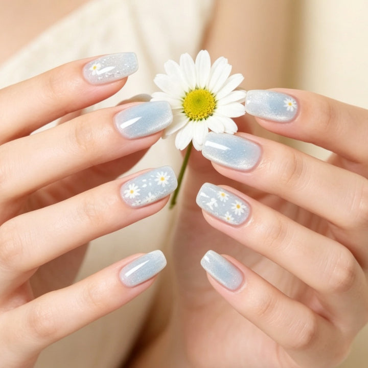 Künstlerisches Floral Print Press-On Nail Set Karnz