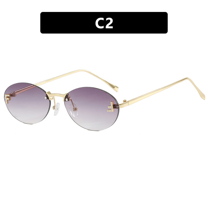 Damen modische Sonnenbrille mit eleganter, verspiegelter Gläserfront und filigranem Metallrahmen Karnz