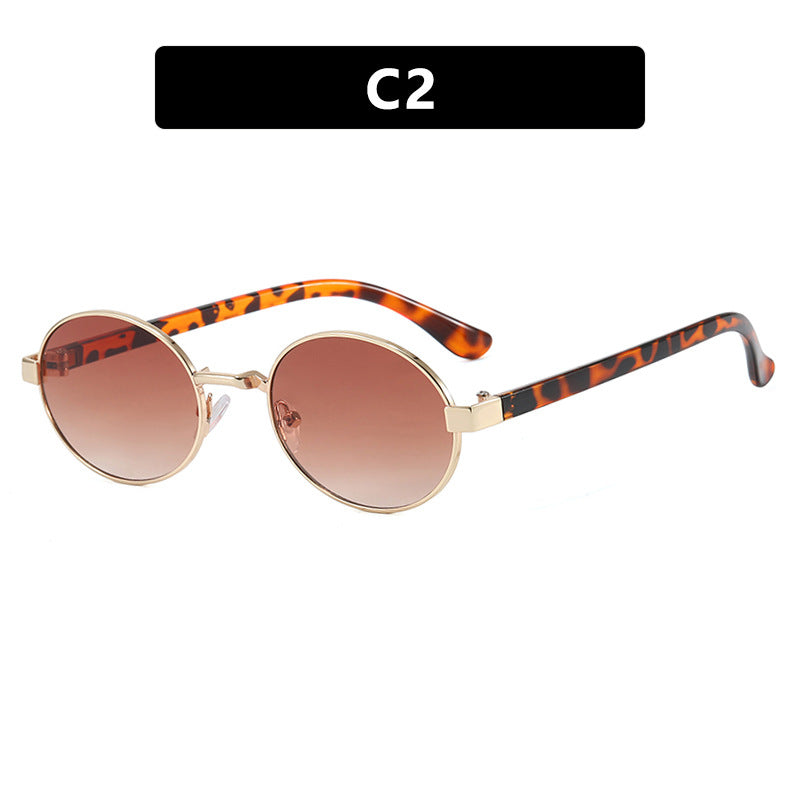 Damen runde Brille mit elegantem Metallrahmen und verstellbaren Nasenpads Karnz