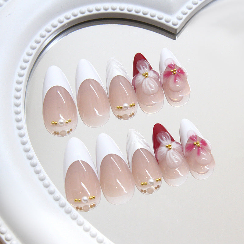 Florale Fantasie Press-On Nagelkunst Karnz