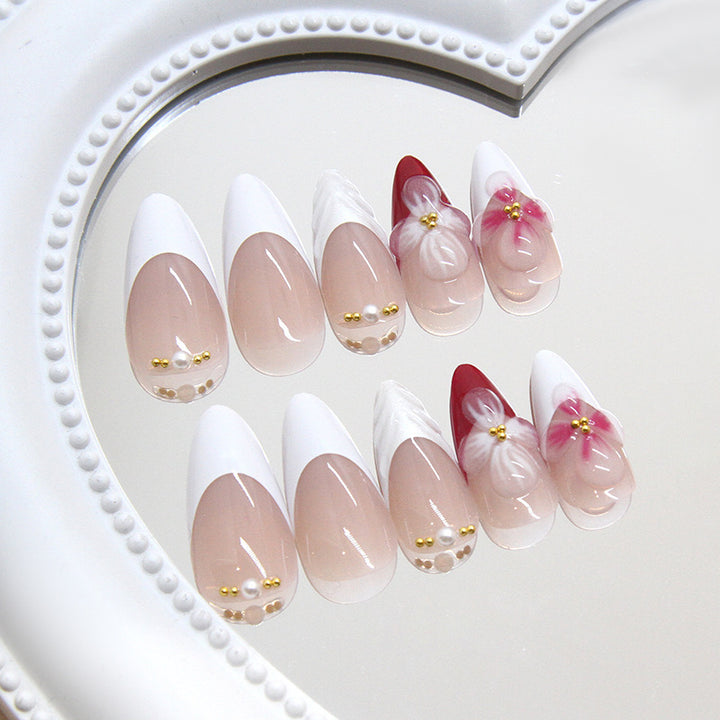 Florale Fantasie Press-On Nagelkunst Karnz