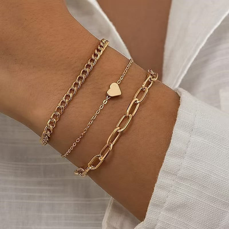 Elegantes Silberkettchen-Armband-Set Karnz
