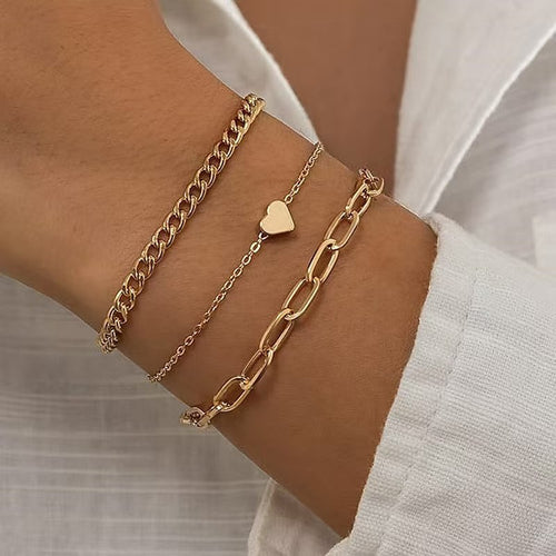 Elegantes Silberkettchen-Armband-Set Karnz