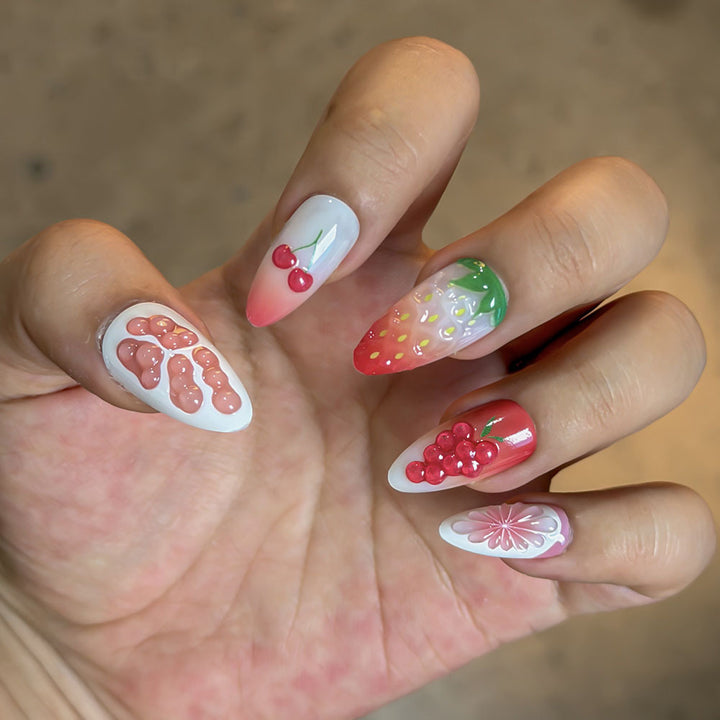 Frucht-Themen Press-On Nagelkunst Set Karnz