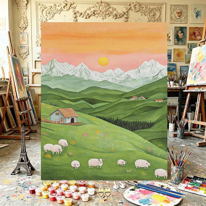Scenic Mountain Landscape Canvas Art Print Karnz
