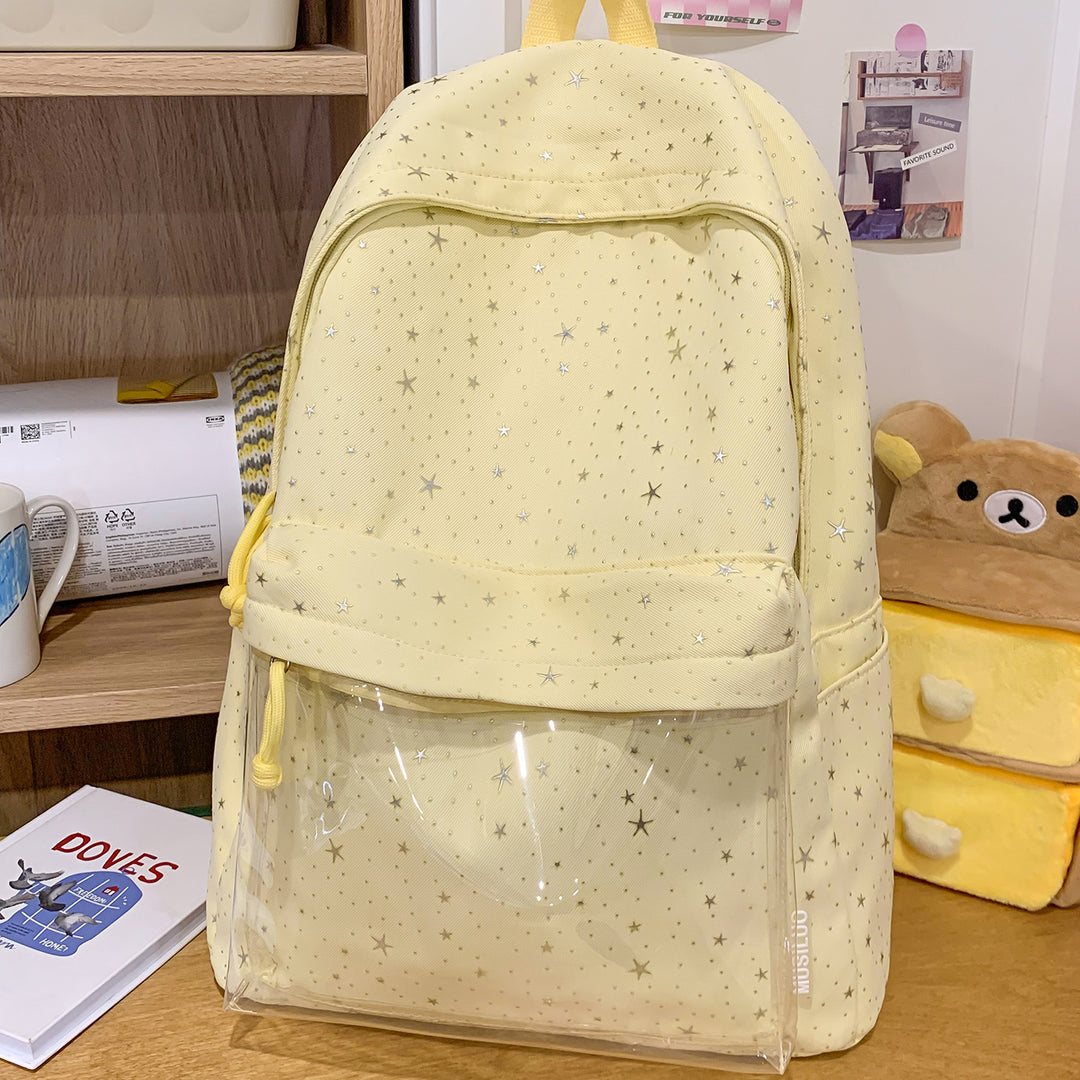 Transparenter Tasche Stern-gedruckter Rucksack Karnz