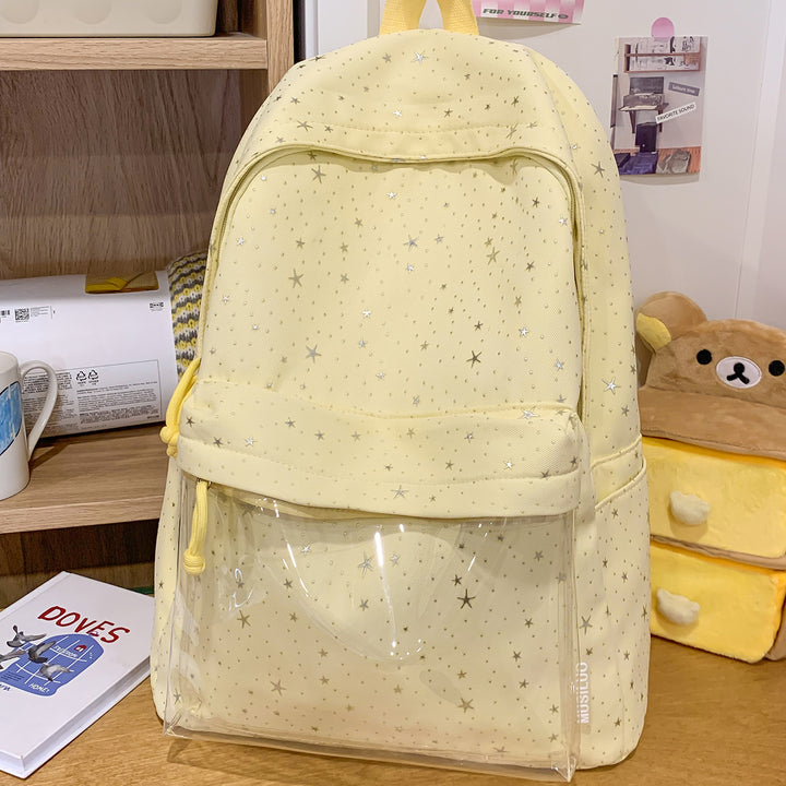 Transparenter Tasche Stern-gedruckter Rucksack Karnz