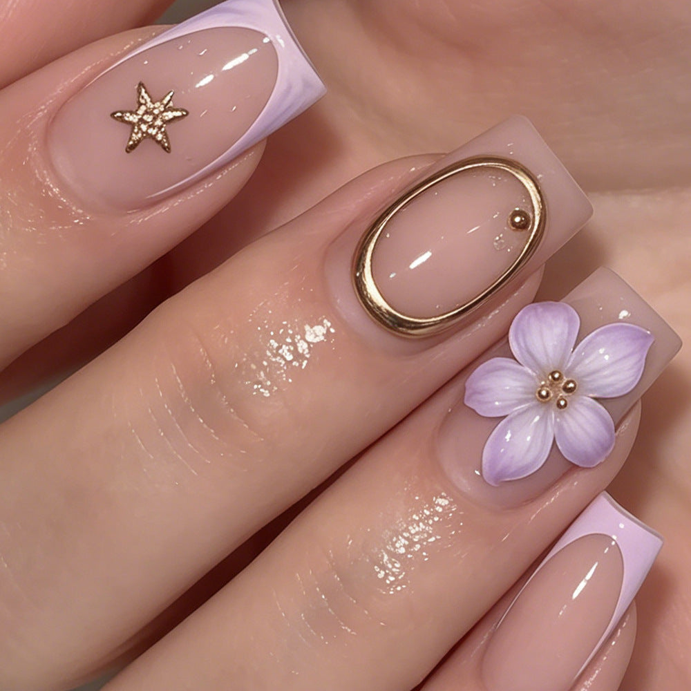 Künstlerisches Press-On Nageldesign Set Karnz