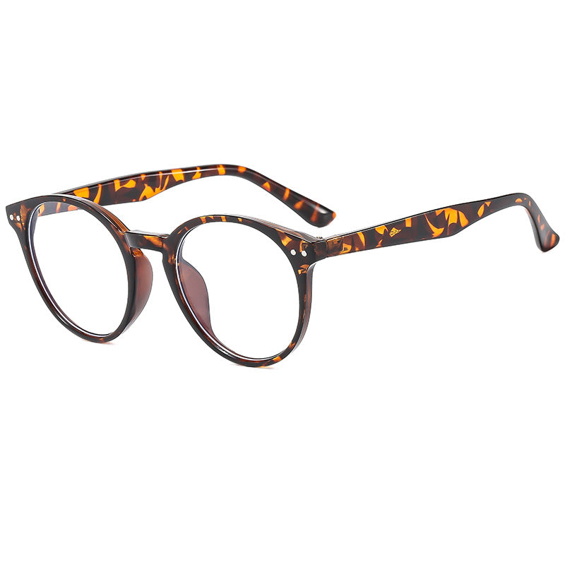 Damen modische runde Sonnenbrille mit transparentem Rahmen und UV-Schutz Karnz