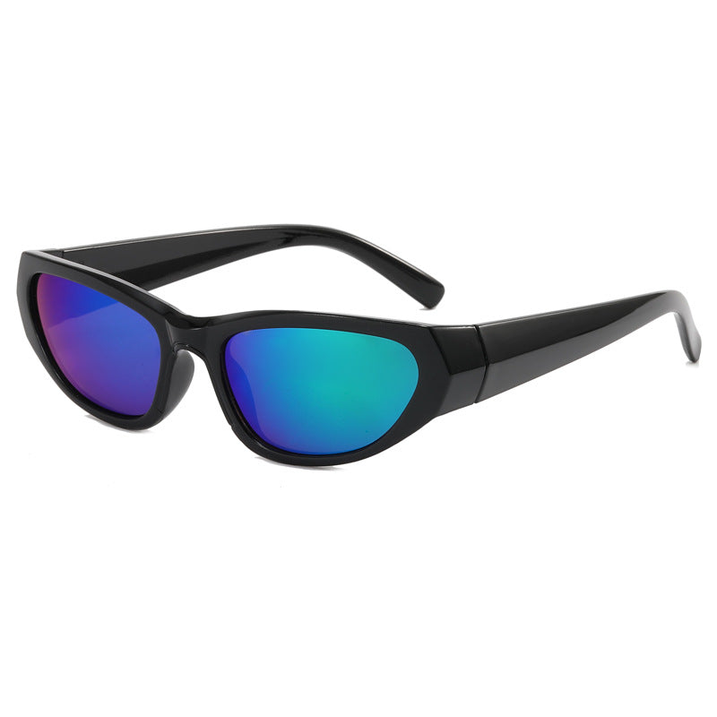Damen modische Sonnenbrille mit verspiegelten Gläsern Karnz