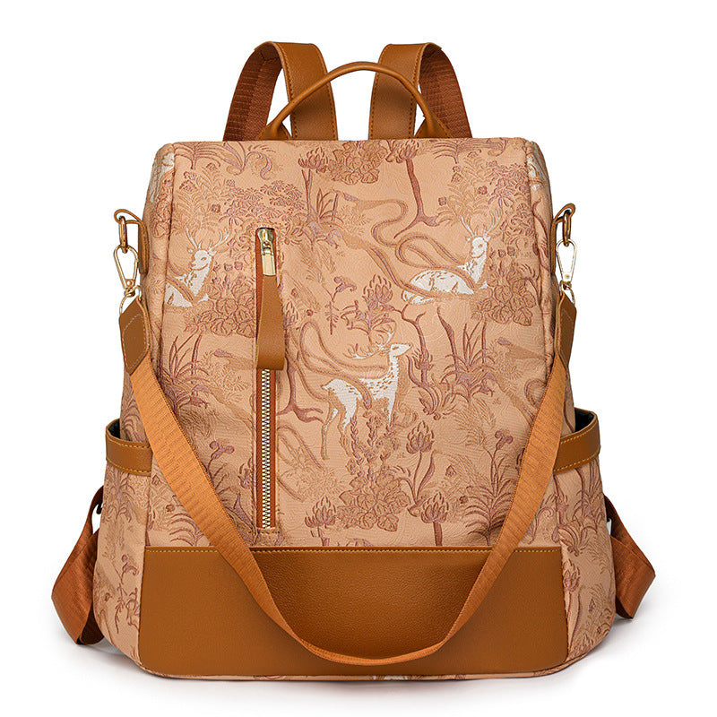 Elegante Floral Prägung Rucksack Karnz
