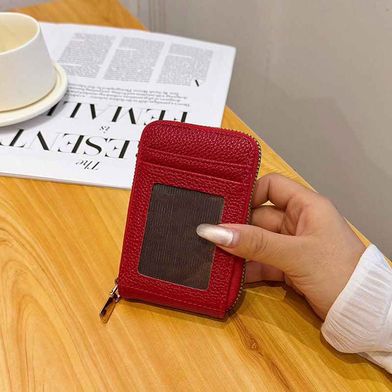 Kompakter RFID-blockierender Reißverschluss-Kartenhalter