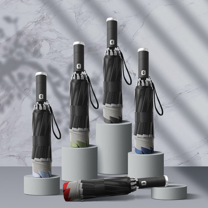 Damen automatischer Regenschirm mit umkehrbarem Design und hohen Sicherheitsstandards Karnz