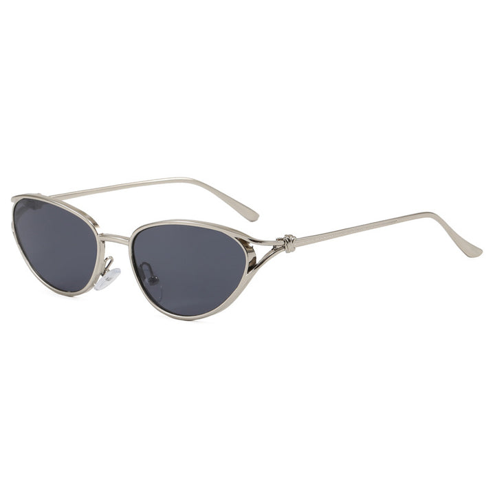 Trendige Cat-Eye Sonnenbrille mit Metallic Rahmen Karnz