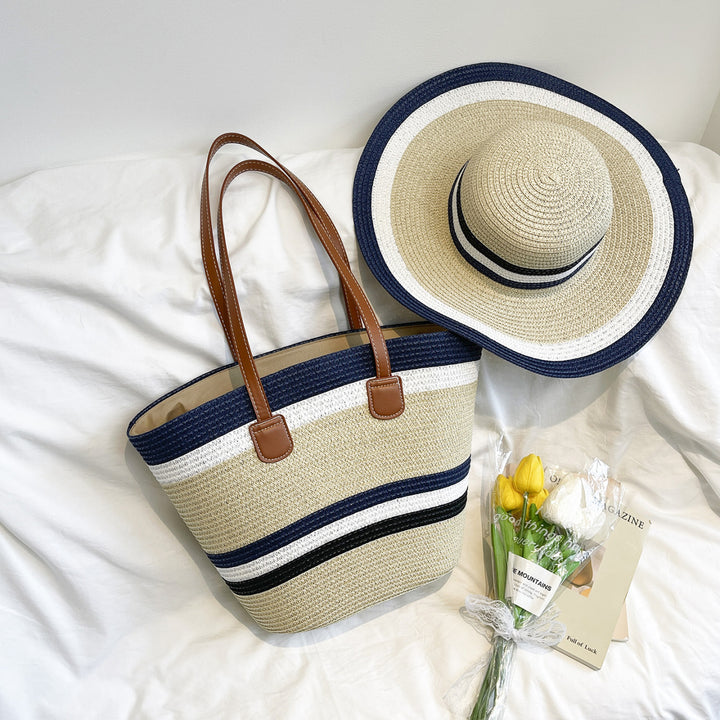 Bunte Strohtasche Strandtasche Karnz