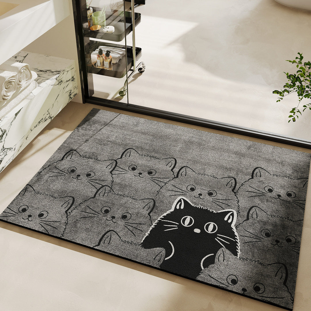 Niedlicher katzenmotivierter Badteppich