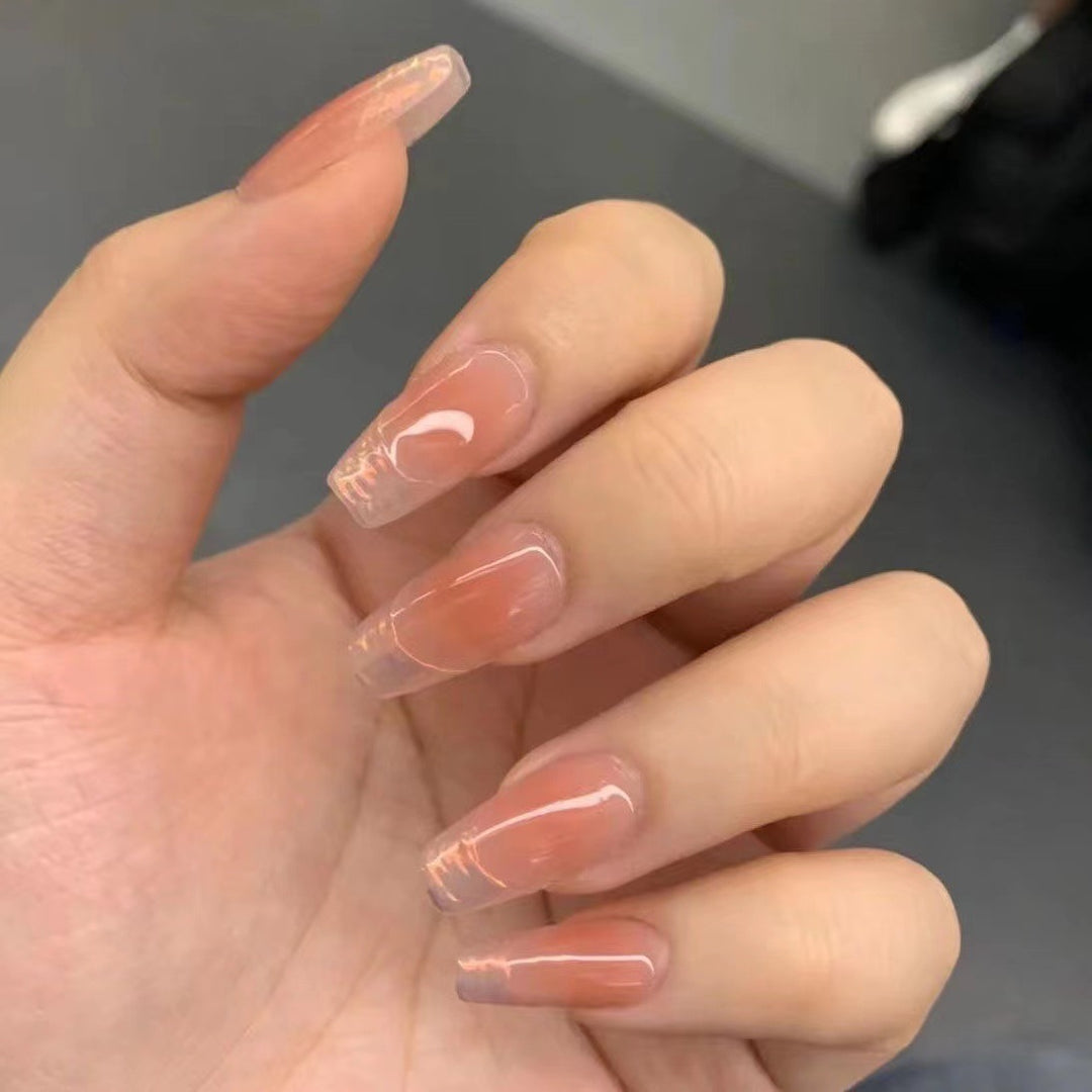 Glänzende French Tip Press-On Nägel