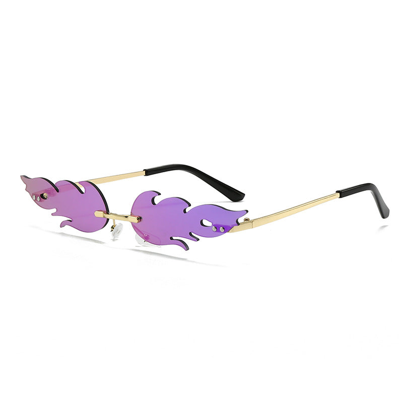 Damen extravagante Sonnenbrille im kreativen Flammendesign Karnz