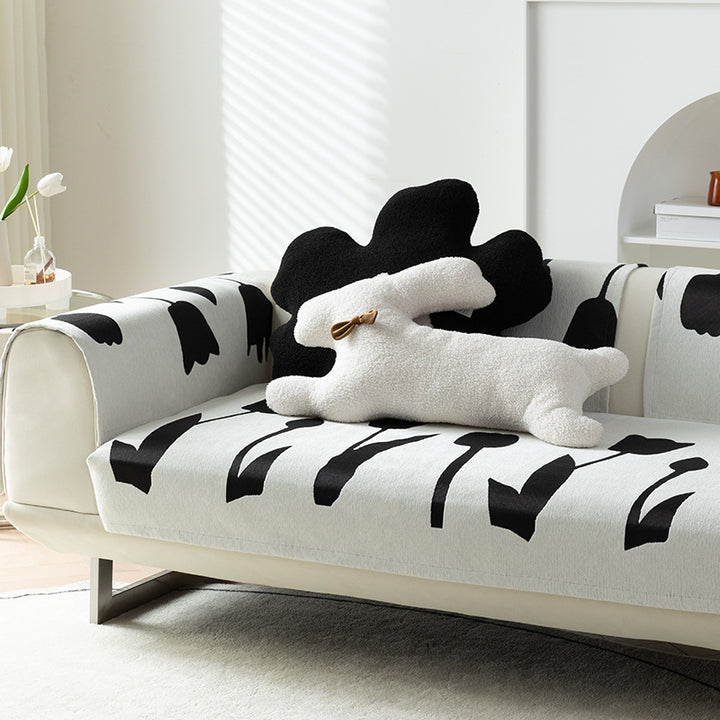 Dreisitziges Sofa mit abnehmbarem Jacquardbezug und filigratem Metallgestell