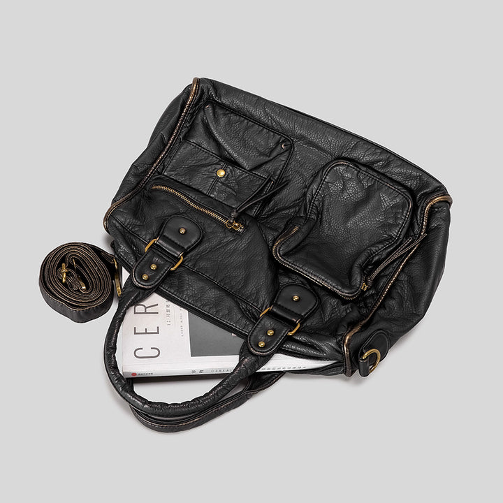 Multi-Taschen Funktionale Leder-Handtasche