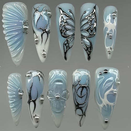 Künstlerisches 3D-Acryl-Nageldesign Karnz