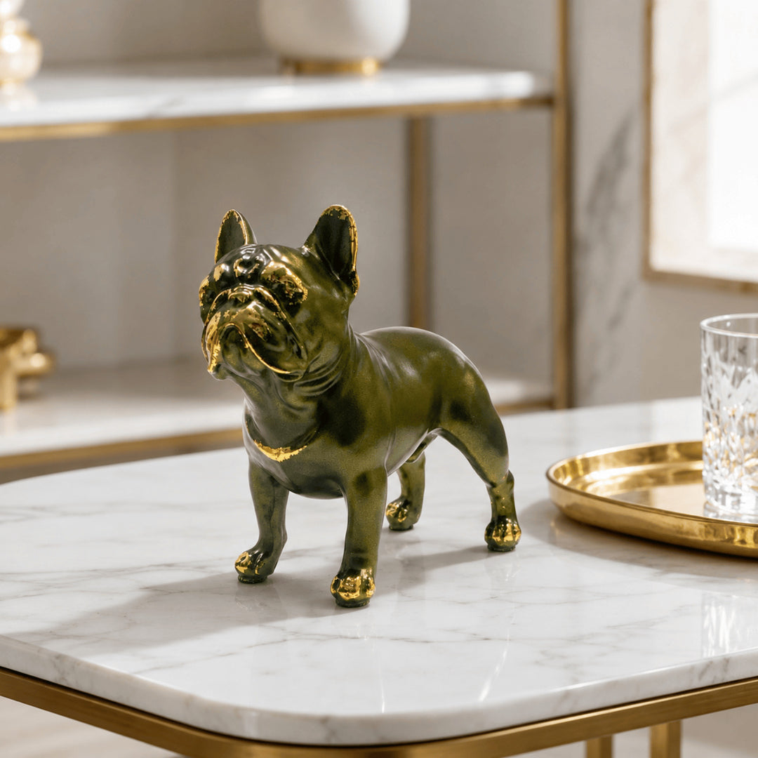 Dekofigur eines Französischen Bulldogs Karnz