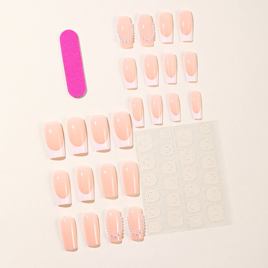 Elegantes Perl-Akzent Acryl-Nagelkunst-Set Karnz