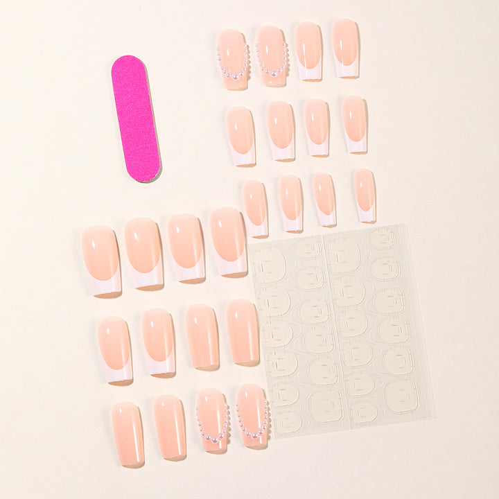 Elegantes Perl-Akzent Acryl-Nagelkunst-Set Karnz
