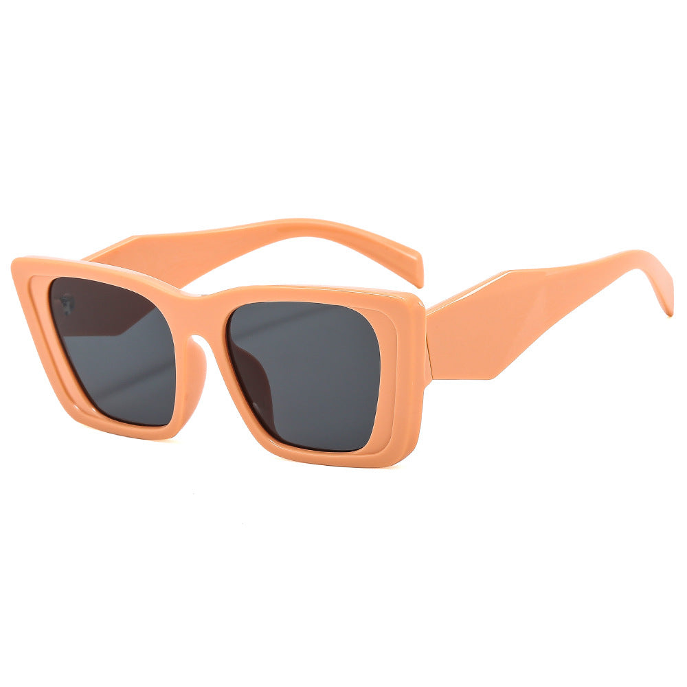 Damen oversized Designer-Sonnenbrille mit futuristischem Rahmen Karnz