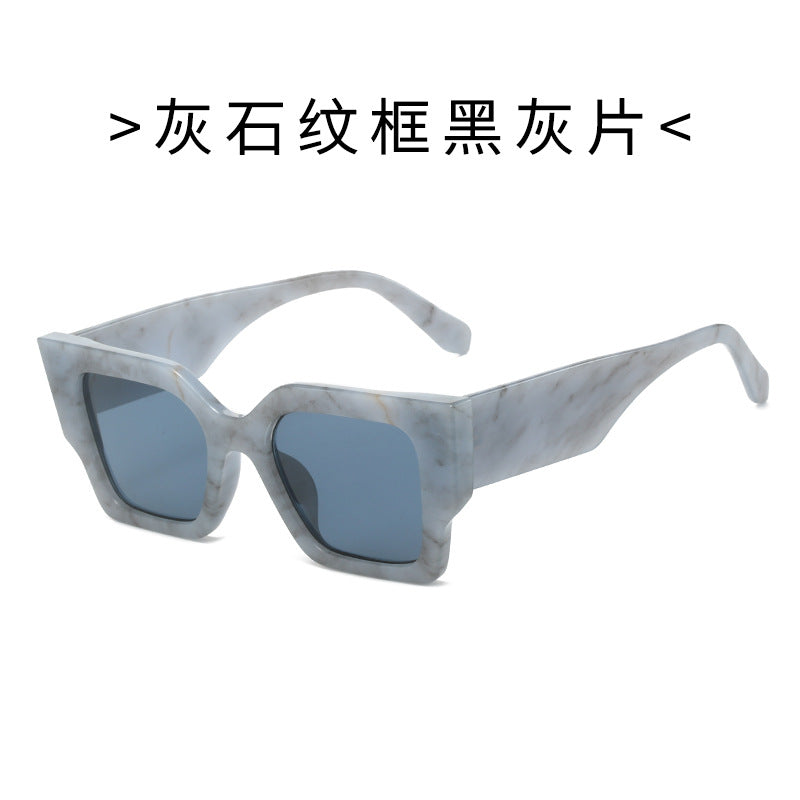 Damen Modische quadratische Sonnenbrille mit breitem Rahmen und UV-Schutz Karnz