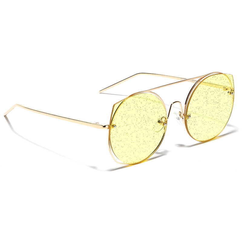 Damen oversized Sonnenbrille mit glitzernden Gläsern Karnz